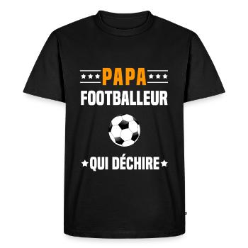 papa footballeur qui déchire papa football - T-shirt Premium bio Homme - noir - Devant - Nico (187cm)