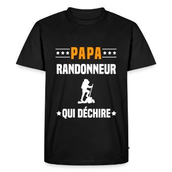 papa randonneur qui déchire papa randonnée - T-shirt Premium bio Homme - noir - Devant - Nico (187cm)