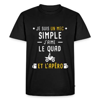 mec simple quad et apéro - T-shirt Premium bio Homme - noir - Devant - Nico (187cm)