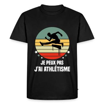 je peux pas j'ai athlétisme athléte vintage retro - T-shirt Premium bio Homme - noir - Devant - Nico (187cm)