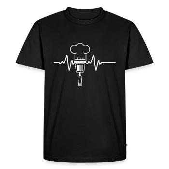 Cook Cook Heartbeat Cooking - Men's Premium Organic T-Shirt - black - Front - Nico (187cm)