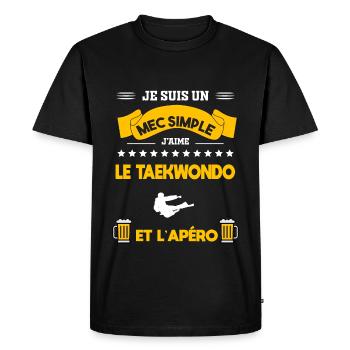 taekwondo apéro mec simple - T-shirt Premium bio Homme - noir - Devant - Nico (187cm)
