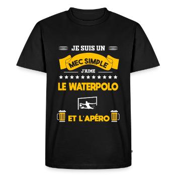 waterpolo apéro mec simple - T-shirt Premium bio Homme - noir - Devant - Nico (187cm)