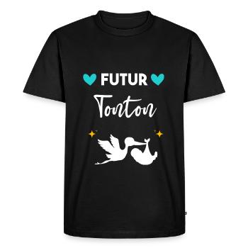 cadeau annonce grossesse tonton oncle Futur Tonton - T-shirt Premium bio Homme - noir - Devant - Nico (187cm)