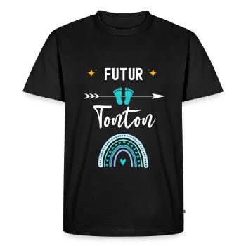 Futur Tonton cadeau naissance tonton oncle - T-shirt Premium bio Homme - noir - Devant - Nico (187cm)
