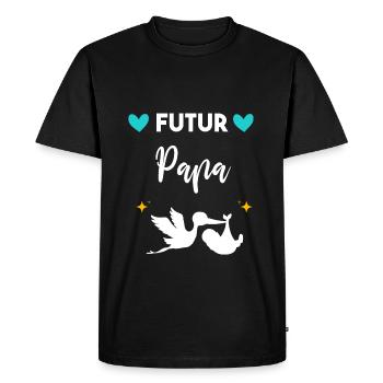 cadeau annonce grossesse papa père Futur papa - T-shirt Premium bio Homme - noir - Devant - Nico (187cm)