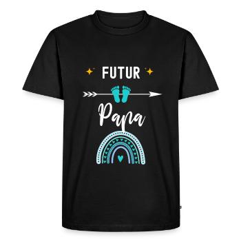 Futur papa cadeau naissance papa père - T-shirt Premium bio Homme - noir - Devant - Nico (187cm)