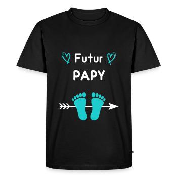 futur papy grand-père annonce grossesse papy - T-shirt Premium bio Homme - noir - Devant - Nico (187cm)