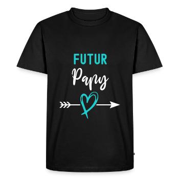 futur papy grand-père cadeau annonce grossesse - T-shirt Premium bio Homme - noir - Devant - Nico (187cm)