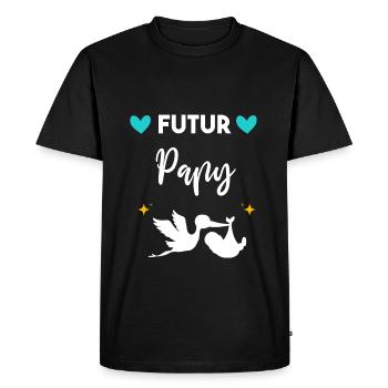 cadeau annonce grossesse futur papy grand-père - T-shirt Premium bio Homme - noir - Devant - Nico (187cm)