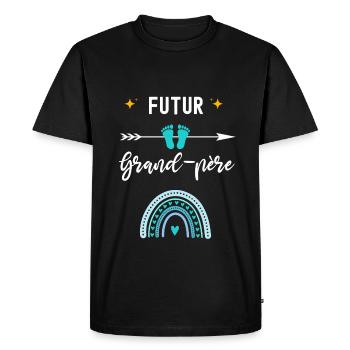 futur grand-père cadeau naissance grand-père papy - T-shirt Premium bio Homme - noir - Devant - Nico (187cm)