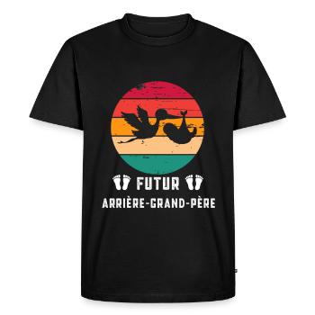 futur arrière-grand-père annonce grossesse retro - T-shirt Premium bio Homme - noir - Devant - Nico (187cm)