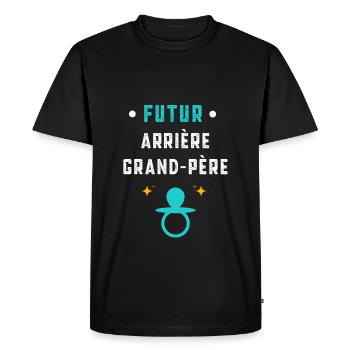annonce grossesse cadeau futur arrière-grand-père - T-shirt Premium bio Homme - noir - Devant - Nico (187cm)