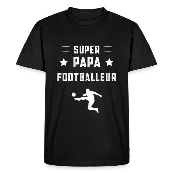 super papa footballeur papa football cadeau père - T-shirt Premium bio Homme - noir - Devant - Nico (187cm)