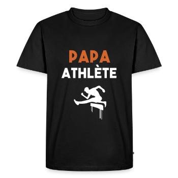 papa athlète cadeau papa athlétisme - T-shirt Premium bio Homme - noir - Devant - Nico (187cm)