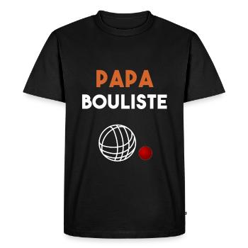 papa bouliste cadeau papa boule lyonnaise - T-shirt Premium bio Homme - noir - Devant - Nico (187cm)