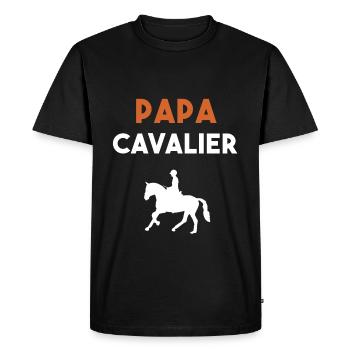 papa cavalier cadeau papa équitation cheval - T-shirt Premium bio Homme - noir - Devant - Nico (187cm)