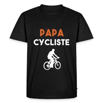 papa cycliste cadeau papa vélo - T-shirt Premium bio Homme - noir - Devant - Nico (187cm)