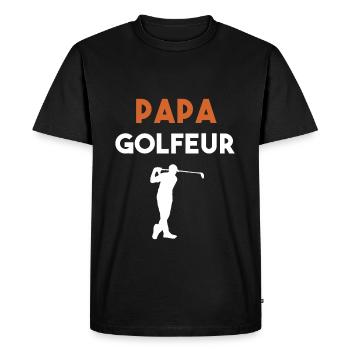 papa golfeur cadeau papa golf - T-shirt Premium bio Homme - noir - Devant - Nico (187cm)
