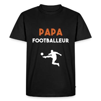 papa footballeur cadeau papa football - T-shirt Premium bio Homme - noir - Devant - Nico (187cm)