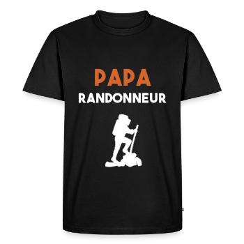 papa randonneur cadeau papa rando - T-shirt Premium bio Homme - noir - Devant - Nico (187cm)