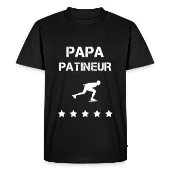 papa patineur patinage fête des pères - T-shirt Premium bio Homme - noir - Devant - Nico (187cm)