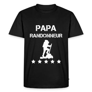 papa randonneur rando fête des pères - T-shirt Premium bio Homme - noir - Devant - Nico (187cm)