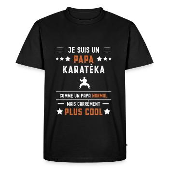 papa karatéka papa normal karaté - T-shirt Premium bio Homme - noir - Devant - Nico (187cm)