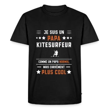 papa kitesurfeur papa normal Kitesurf - T-shirt Premium bio Homme - noir - Devant - Nico (187cm)