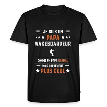 papa wakeboardeur papa normal wakeboard - T-shirt Premium bio Homme - noir - Devant - Nico (187cm)