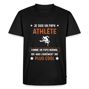 papa athlète normal père athlétisme - T-shirt Premium bio Homme - noir - Devant - Nico (187cm)