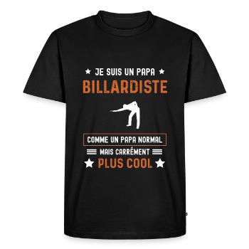 papa billardiste normal père billard - T-shirt Premium bio Homme - noir - Devant - Nico (187cm)
