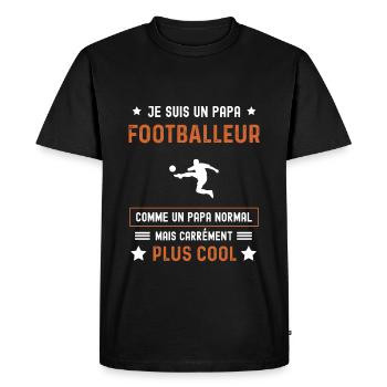 papa footballeur normal père football - T-shirt Premium bio Homme - noir - Devant - Nico (187cm)