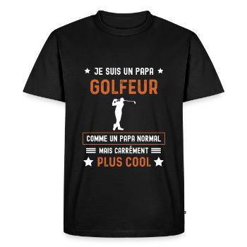 papa golfeur normal père golf - T-shirt Premium bio Homme - noir - Devant - Nico (187cm)