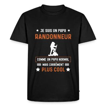 papa randonneur normal père rando - T-shirt Premium bio Homme - noir - Devant - Nico (187cm)
