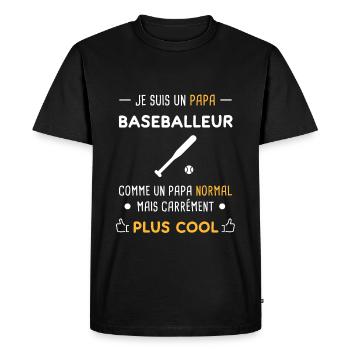 je suis un papa baseballeur baseball batte - T-shirt Premium bio Homme - noir - Devant - Nico (187cm)