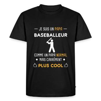 je suis un papa baseballeur baseball - T-shirt Premium bio Homme - noir - Devant - Nico (187cm)