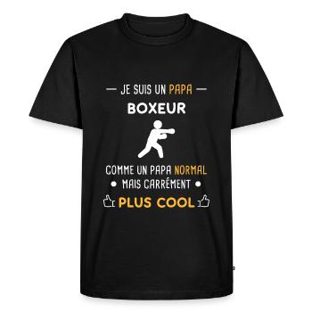 je suis un papa boxeur boxe combat - T-shirt Premium bio Homme - noir - Devant - Nico (187cm)