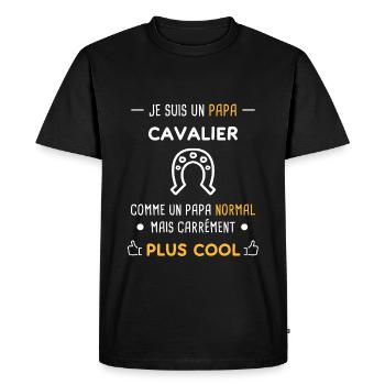 je suis un papa cavalier cheval - T-shirt Premium bio Homme - noir - Devant - Nico (187cm)