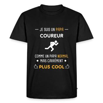 je suis un papa coureur running - T-shirt Premium bio Homme - noir - Devant - Nico (187cm)
