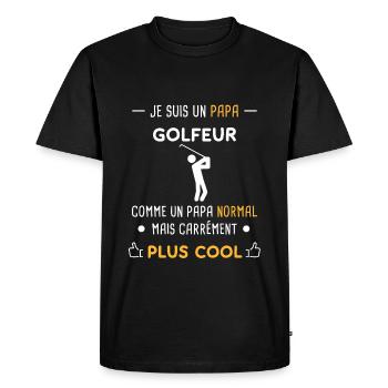 je suis un papa golfeur golf - T-shirt Premium bio Homme - noir - Devant - Nico (187cm)