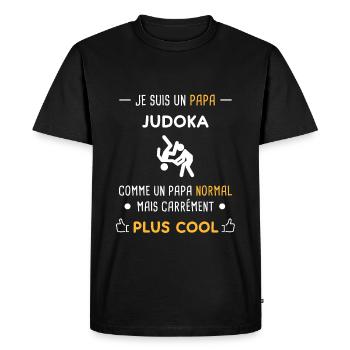 je suis un papa judoka judo - T-shirt Premium bio Homme - noir - Devant - Nico (187cm)
