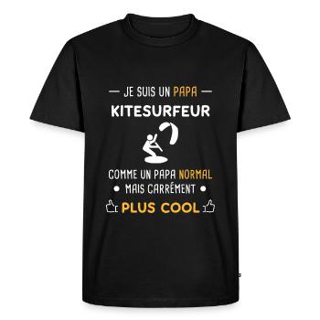 je suis un papa kitesurfeur Kitesurf - T-shirt Premium bio Homme - noir - Devant - Nico (187cm)