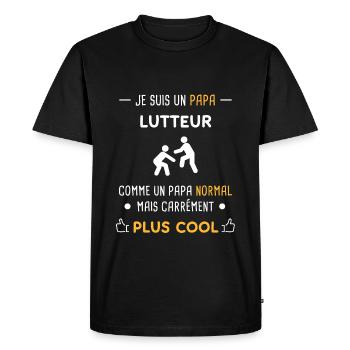 je suis un papa lutteur Lutte - T-shirt Premium bio Homme - noir - Devant - Nico (187cm)
