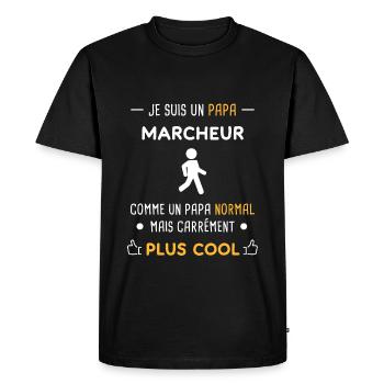 je suis un papa marcheur marche - T-shirt Premium bio Homme - noir - Devant - Nico (187cm)