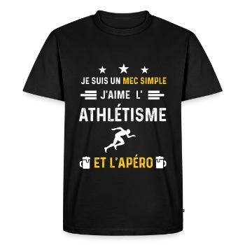 apéro athlétisme mec simple cadeau apéro - T-shirt Premium bio Homme - noir - Devant - Nico (187cm)