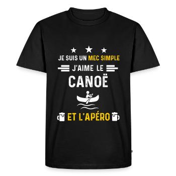 apéro canoë mec simple cadeau apéro - T-shirt Premium bio Homme - noir - Devant - Nico (187cm)