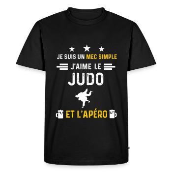 apéro judo judoka mec simple cadeau apéro - T-shirt Premium bio Homme - noir - Devant - Nico (187cm)