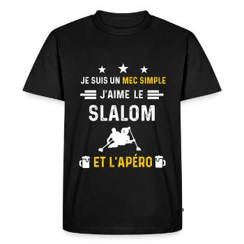 apéro slalom mec simple cadeau apéro - T-shirt Premium bio Homme - noir - Devant - Nico (187cm)