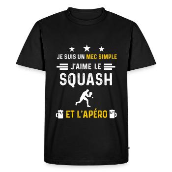 apéro squash mec simple cadeau apéro - T-shirt Premium bio Homme - noir - Devant - Nico (187cm)